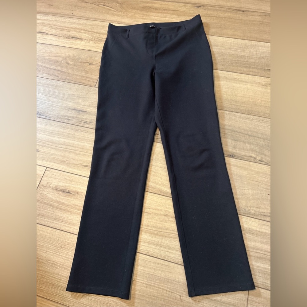 QUINCE Ultra-Stretch Ponte Straight Leg Pants Stretch Travel Preppy Classic L
